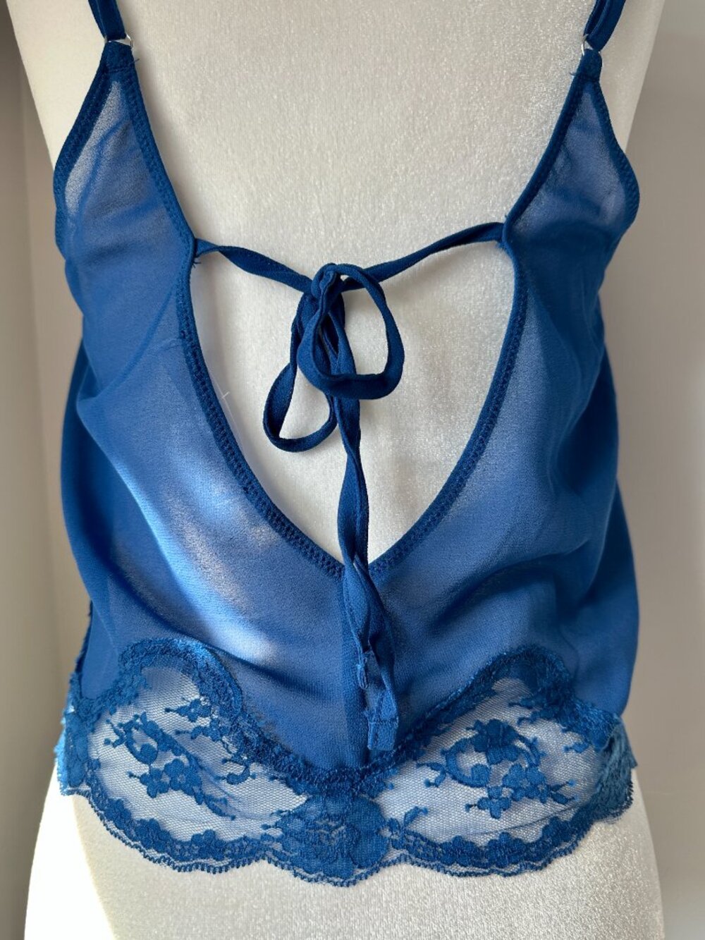 💙 Kat the Label Harley Lace Camisole Tank Top Cobalt Blue Small - Picture 6 of 8